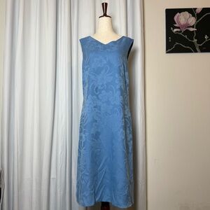Tommy Bahama 100% Silk Blue Floral Sleeveless Dress Size 12